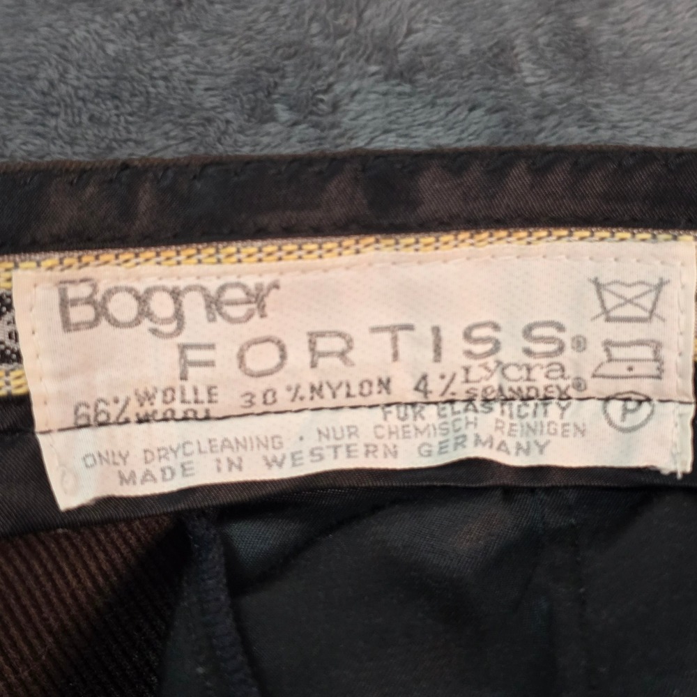 Bogner Fortiss Vintage Men Ski Pants 36 Brown Wool Blend Stirrup Western Germany - Picture 2 of 16